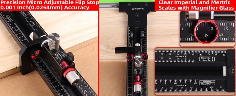 Track Saw Parallel Guide System with Mirco Adjustable Flip Stop and Zero Calibration for Woodworking Repeatable Rip Cuts for Track Saw Guide Rail Compatible with Festool,Makita,Milwaukee