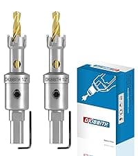 4 Pcs TCT Hole Saw Drill Bit Set,3/4” to 1-1/2” Tungsten Carbide Hole Saws Kit for Stainless Steel Hard Metal Plastic Wood, 1” Cut Depth, with Detachable Pilot Drill Bits, Allen Wrench