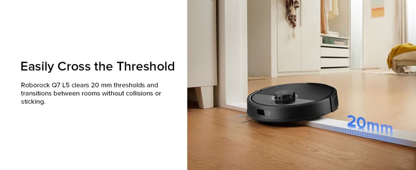 roborock Q7 L5 Robot Vacuum and Mop Combo, 8,000Pa Suction, Upgraded from Q5 Pro, Dual Anti-Tangle System, LiDAR Navigation, Multi-Level Mapping, Self-Charging Robotic Vacuum Cleaner, Black