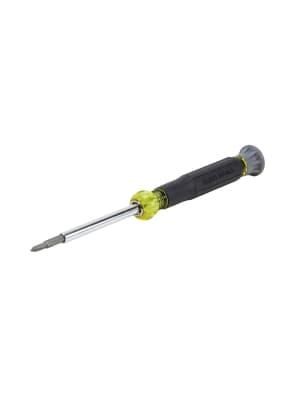 Klein Tools 32581 4-in-1 Electronics Screwdriver Set with 2 Slotted, 2 Phillips Precision Machined Bits, Ideal for Terminal Blocks