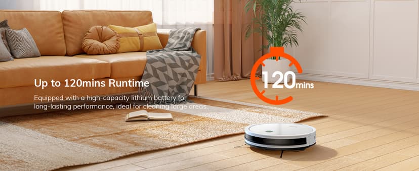 ILIFE V2 Robot Vacuum Cleaner, Tangle-Free Suction, 120 Mins Runtime, Slim, Self-Charging Robotic Vacuum Cleaner, Ideal for Pet Hair and Hard Floors