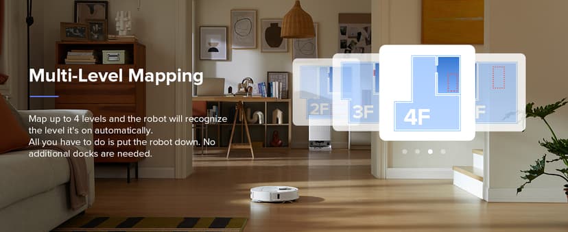 roborock Qrevo S Robot Vacuum and Mop, Self-Drying, Auto Mop Washing, 7000Pa Suction, Self-Emptying & Refilling, 10mm Mop Lifting, 200RPM Spinning Mops, Smart Obstacle Avoidance, White