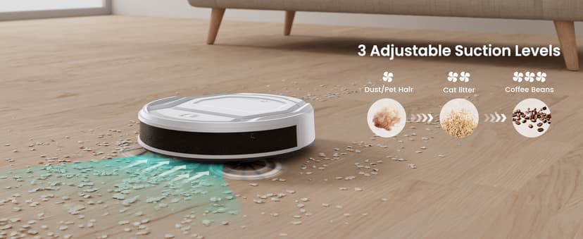 Lefant Robot Vacuum Cleaner, Strong Suction, 120 Mins Runtime, Slim, Low Noise, Automatic Self-Charging, Wi-Fi/App/Alexa Control, Ideal for Pet Hair Hard Floor and Daily Cleaning, M210