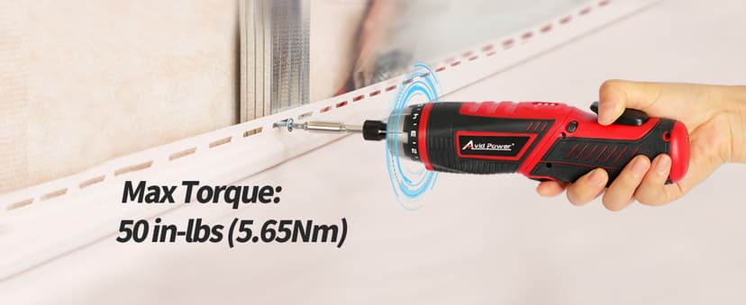 AVID POWER Electric Screwdriver Set Rechargeable 4V Cordless Screwdriver Kit with 44pcs Accessories, 5.65Nm Screw Gun, 5+1 Torque Setting, 2 Position Handle with LED Light