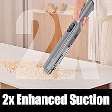 Handheld Vacuum Cordless, Lightweight 1.4lb with Powerful Suction, Charging Dock, Single Touch Empty and Detachable Dust Cup (Frosted Silver)