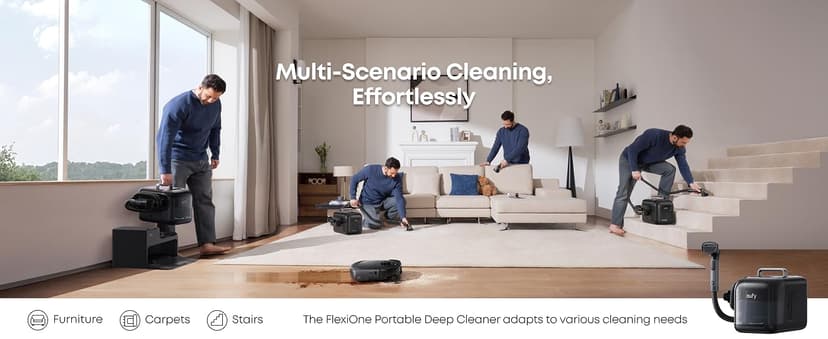 eufy E28 Omni Robot Vacuum and Mop Combo,HydroJet System,with Portable Deep Cleaner for Carpet,20,000Pa Turbo Suction,Zero-Tangling,Corner to Edge Deep Cleaning,with auto All-in-One Station