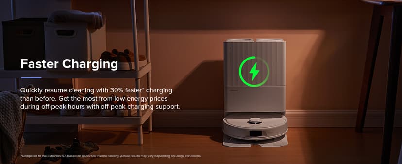 roborock Qrevo S Robot Vacuum and Mop, Self-Drying, Auto Mop Washing, 7000Pa Suction, Self-Emptying & Refilling, 10mm Mop Lifting, 200RPM Spinning Mops, Smart Obstacle Avoidance, White