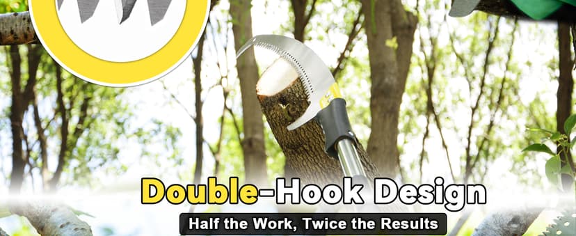 14.5FT Pole Saw with Adjustable Length for Tree Trimming, Lightweight Manual Pruning Saw with Mn Steel Blade, Long Extension Branch Cutter Pole Pruner for Yard, Garden, Patio & Forestry Use