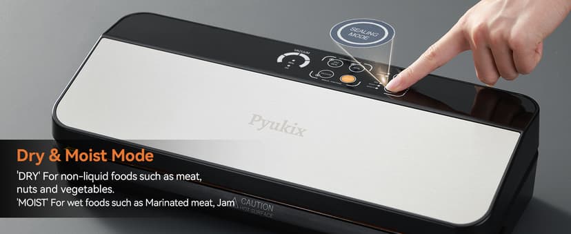 Vacuum Sealer Machine, Food Sealer Machine 80KPA Automatic 8-IN-1 for Food Saving Dry/Moist Mode with Build-in Cutter&Storage, Digital Countdown, Air Suction Hose, 2 Roll-Bags, 11 Vacuum Bags