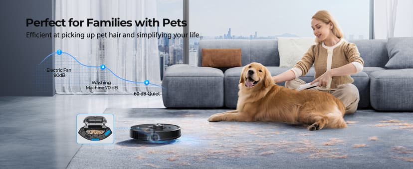 Robot Vacuum and Mop Combo, 5000Pa Robot Vacuum Cleaner with LIDAR Navigation, 3 in 1 Robot Vacuum Mop with Auto Carpet Boost, Self Charging, App/Voice Control, Ideal for Pet Hair,5 Maps