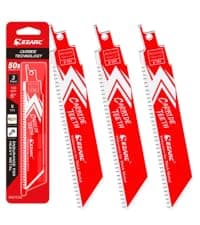 EZARC Carbide Reciprocating Saw Blade R978HM Endurance for Thick Metal, Cast Iron, Alloy Steel 9-Inch 8TPI, 3-Pack