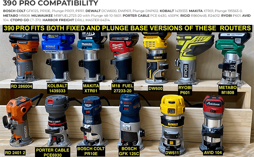 Jasper 390 PRO Router Circle Cutter Jig – Cut 184 Perfect Circles from 7" to 52¾" – Built for Compact, Trim & Cordless Routers – Empower Your Craft with Pro-Grade Polycarbonate Precision