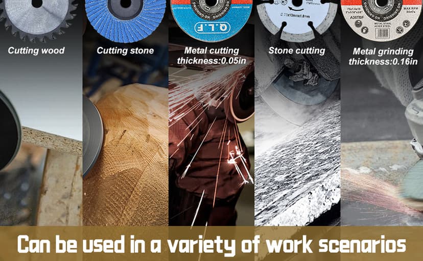 Cordless Brush Angle Grinder Kit, 19500rpm Mini Electric Angle Grinding Tool with 2pcs 16.8V 2000mAh Batteries and 5-Cutting Discs, Grinder Handheld Cutter for Metal Wood