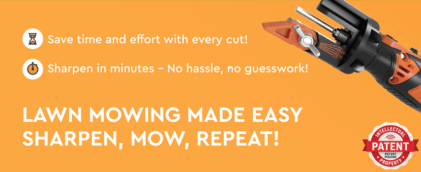 Sharp Pebble Cordless Lawn Mower Blade Sharpener – Adjustable 20°- 40° Angle Guide-Rotary Tool with Replaceable Sharpening Wheel Bits & Fast Rechargeable Battery – Effortless Precision for Lawn Care
