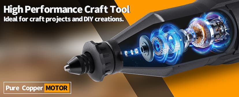 GOXAWEE Rotary Tool Kit with MultiPro Keyless Chuck and Flex Shaft -140pcs Accessories Variable Speed Electric Drill Set for Handmade Crafting Projects and DIY Creations