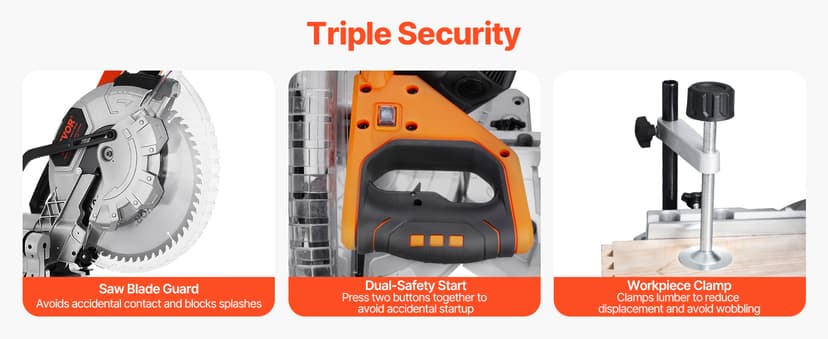 VEVOR Sliding Compound Miter Saw, 12-Inch Blade, 15 Amp Motor, 60-Tooth, Corded Double Bevel Sliding Miter Saw, LED Precision Alignment, Angle Adjustable, for Wood, Composite Decking, Laminates