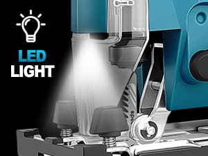 Cordless Jig Saw with 4000mAh Battery, Cordless Jigsaw Tool for Ma-kita 18V Battery, with 7 Blades, Dust Tube, 0°-45° Bevel Cuts & 4 Orbital Setting, LED Light, for Wood PVC Metal Cutting