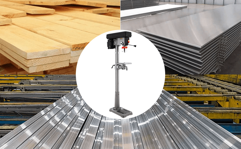 13 in Floor Drill Press, 7.5 Amp 120V, 288-3084 RPM Variable Speed Cast Iron Bench Drill Press, 0-45°Tilting Worktable, Tabletop Drilling Machine for Wood Metal