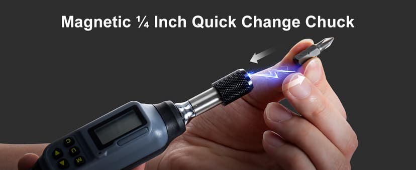 GROWNEER Digital Torque Screwdriver, 2.66-53.1 In-lbs/0.3-6 Nm, 1/4'' Drive Inch Pound Torque Screwdriver Electrician with Buzzer & LED Indicator, 27 In 1 Torque Wrench Screwdriver Set