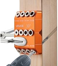 VEVOR Drill Guide, Multi-Angle Press Portable Precision Drilling Guide Jig Attachment, with Large Handle and Mounting Holes, Aluminum Alloy, for Drilling Angled or Straight Holes, for Wood Working
