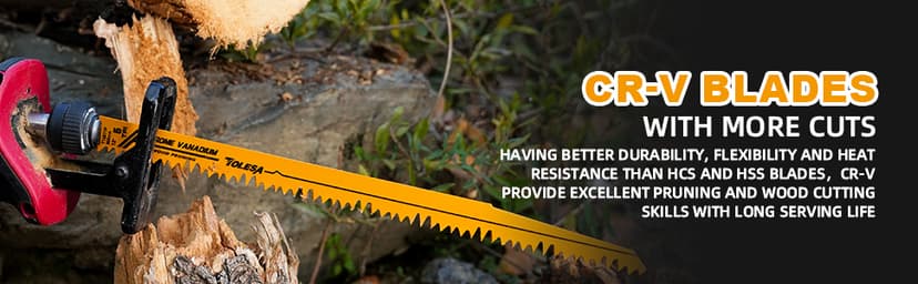 TOLESA 12 Pack CR-V Sawzall Pruning Blades 6 Inch+9 Inch for Tree Branch Root Wood Cutting, Reciprocating Saw Blade for Professional, DIYer, Gardener(Christmas Gift)