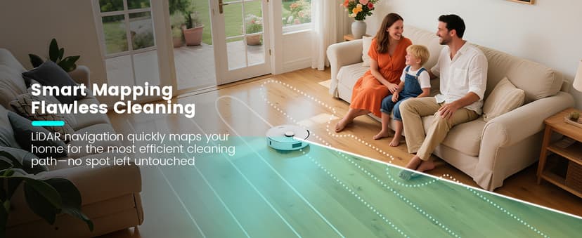 AIRROBO T30+ Robot Vacuum and Mop, 60-Day Self-Emptying, Proactive Intelligence Obstacle Avoidance, Carpet Detection, Tangle-Free Brush, 6000PA Suction, LDS Mapping, APP & Voice Control