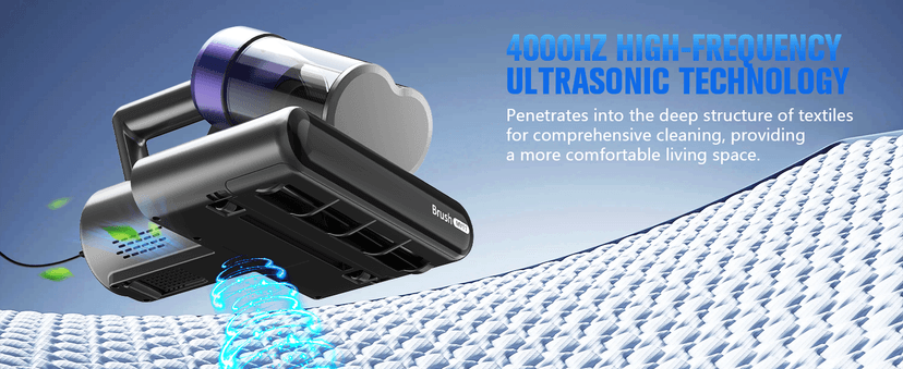 Bed Vacuum Cleaner Mattress Vacuum Cleaner,16Kpa Powerful Handheld Vacuums with UV-C Light & Double Dust Cup & High Heating & Ultrasonic & Anion for Bed Sofa (MV11,Black)