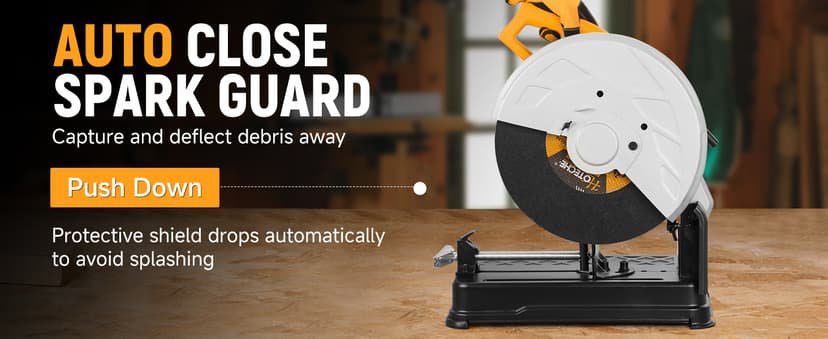 Hoteche 14-Inch Metal Cutting Chop Saw 2100W Heavy-Duty Electric Cut Off Machine with Saw Blade