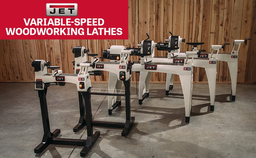 JET 10" x 15" Variable-Speed Woodworking Lathe, 1/2 HP, 115V 1Ph (Model JWL-1015VS)