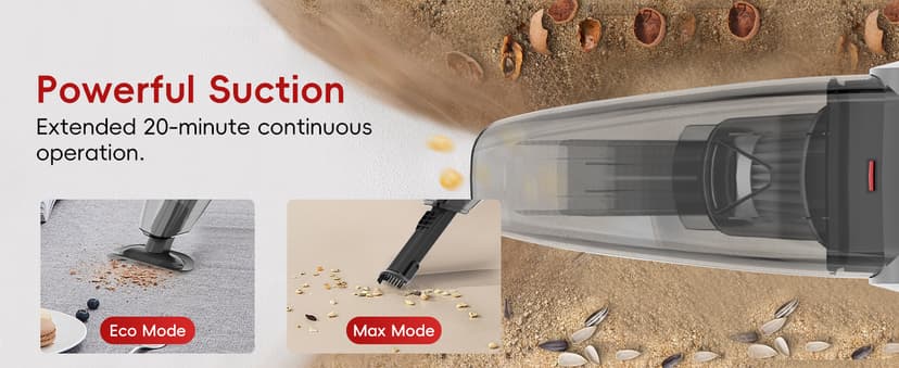 whall Handheld Cordless Car Vacuums, Wet and Dry Use 9000Pa Strong Suction Vacuums, Rechargeable Portable Vacuum Cleaner with LED, Charging Dock, Lightweight Mini Vacuum for Car, Home and Office, Red