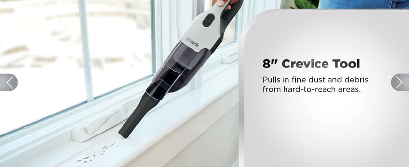 Shark Cyclone PET Handheld Vacuum with, HyperVelocity Suction, Powerful Pet Hair Pickup, Lightweight, XL Dust Cup, Including Upholstery Tool, 8" Crevice Tool, Scrubbing Brush, Pearl White, AA701