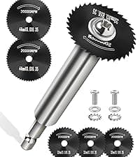 Inside Pipe Cutter for PVC Pipe with 5 Replacement Saw Blades, 1/4 Inch Hex Shank Impact Connect Inside PVC Pipe Cutter for Drill and Impact Driver, Internal Plastic Pipe Cutter Plumbing Tools