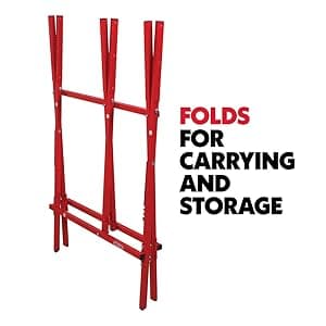 Oregon Steel Log Saw Horse, Foldable & Adjustable Sawbuck, 10 Inch Log Capacity, Folding Wood Cutting Stand, for Logging, Splitting & Firewood (584145)