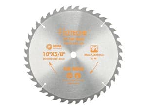 Hoteche 10-Inch Sliding Compound Miter Saw 15-Amp Single Bevel Power Chop Saw with Laser Guide for Wood and Metal Working