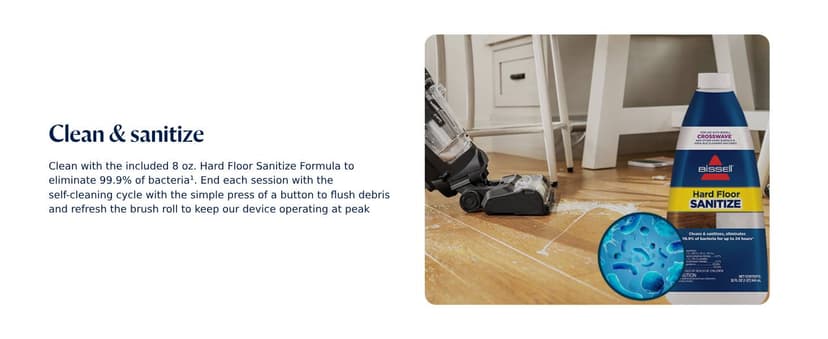 BISSELL® CrossWave® HydroSteam™ Deluxe Wet Dry Vac, Multi-Purpose Vacuum, Wash, and Steam, Formula Included, Green, 3515G