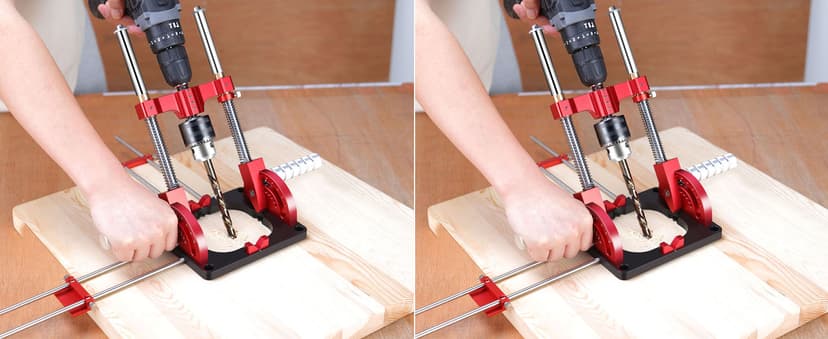 Portable Drill Guide Multi Angle Drill Guide Self-Centering Precision Drilling Jig Attachment for Drilling Angled or Straight Holes,Heavy-Duty 0° to 60° Angle Drilling Guide