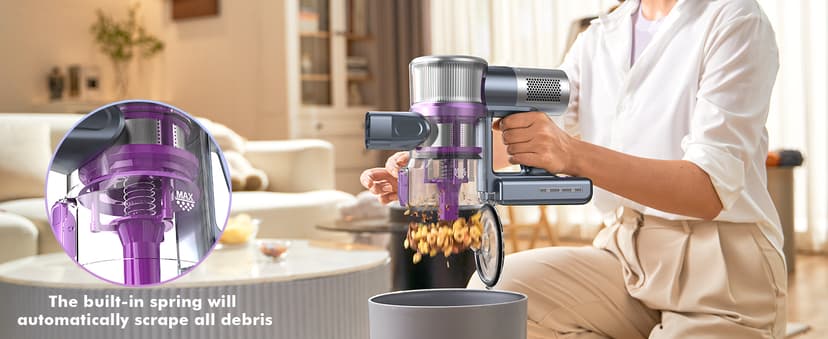 48kPA Cordless Vacuum Cleaner, 190AW Powerful Suction, Max 60min Runtime, 4000mAh Large Battery, Anti Hair Wrap Stick Vacuum, Vacuum Cleaners for Home, Pet Hair, Hard Floors and Carpets, Cars