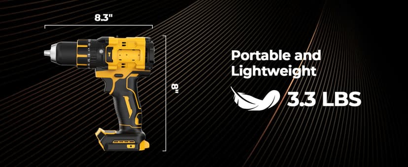 Cordless Hammer Drill Compatible with Dewalt 20V MAX Battery(No Battery)20V Brushless Drill, 1/2" Cordless Drill for Concrete with Variable Speed for Home Improvement, Woodworking, Metal