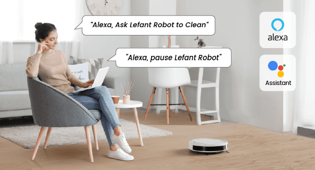 Lefant Robot Vacuum Cleaner, Strong Suction, 120 Mins Runtime, Slim, Low Noise, Automatic Self-Charging, Wi-Fi/App/Alexa Control, Ideal for Pet Hair Hard Floor and Daily Cleaning, M210