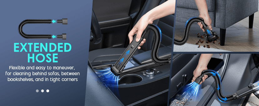 Handheld Vacuum Cordless, 15000PA Strong Suction Hand Held Car Vacuum Cleaner Portable with Multi-Nozzles & Washable Filter, Lightweight Dust Busters Rechargeable for Home, Car, Office, Pets