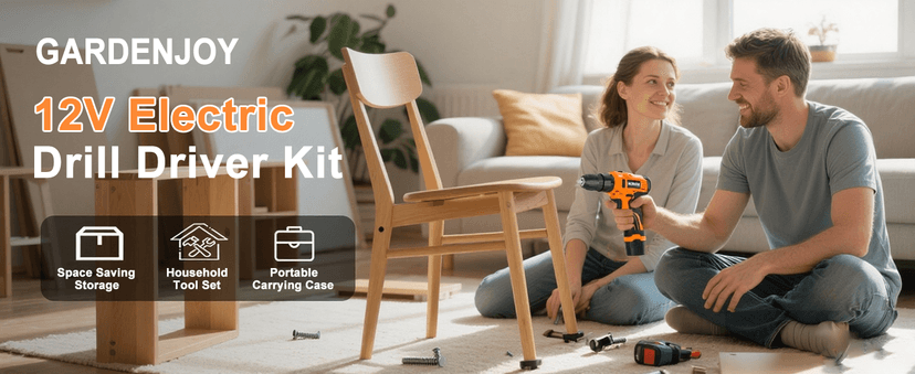 12V Cordless Electric Drill Driver Set, Powerful Lightweight Portable Rechargeable Screwdriver 65pcs Accessories,2-Speed, 24+1 Position for Wood/Wall Drilling & Screw Driving, Home DIY Tool woman man