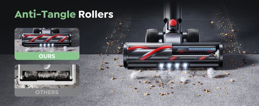 Cordless Vacuum Cleaner, 45Kpa 550W 60Mins Vacuum Cleaners for Home, Stick Vacuum Cordless Rechargeable, Wall Mount Charging, Self-Standing, Household Vacuum for Pet Hair/Carpet/Hardwood Floor(X9)