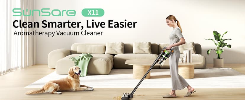 Cordless Vacuum Cleaner, 550W 45KPA 60 Mins Vacuum Cleaners for Home, Anti-Tangle Stick Vacuums with Rechargeable Battery, Dual-Handheld Lightweight Vacuum with Aromatherapy for Pet Hair Carpet Floors