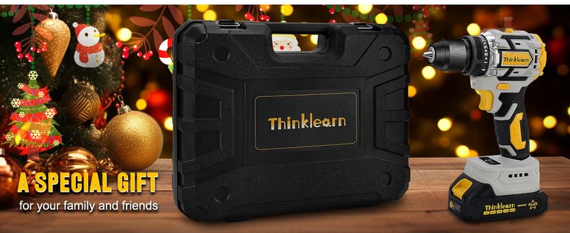 20V Brushless Drill Set, Cordless Power Drill with 2.0Ah Battery,119 PCS Combo Tool Kit for Men, 10mm 3/8" Keyless Chuck, 21+1 Torque Setting Power Tool Set for DIY Garden House Office Repair