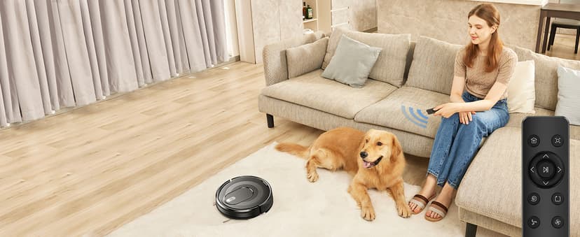 W7 Robot Vacuum and Mop Combo, 2 in 1 Mopping Robotic Vacuum Cleaner with Watertank and Dustbin, Self-Charging, Slim, Max 120mins Runtime for Hard Floor, Carpet Cleaning