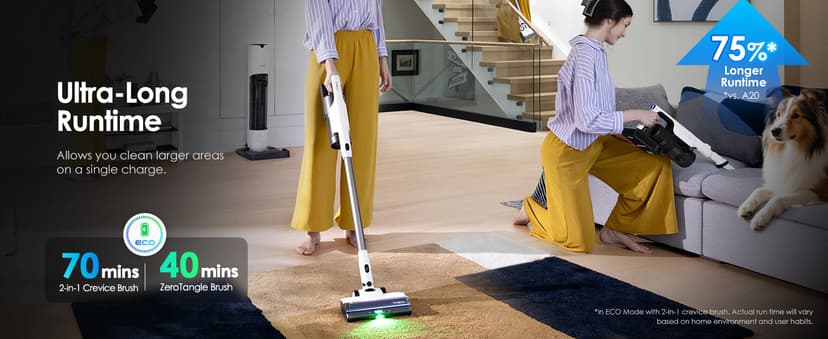 Tineco Pure ONE Station 5 Cordless Smart Vacuum with 2.5L Auto Dust Base, Full-Path Self-Cleaning, 175W Suction, ZeroTangle Tech, iLoop Smart Sensor, Suitbale for Hard Floor & Carpet