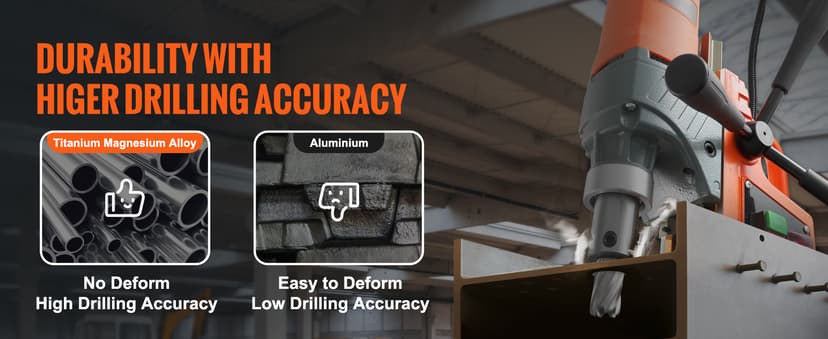 VEVOR Mag Drill Press, 1300W 1.57" Boring Diameter, 2922lbf Power Portable Magnetic Drill, 810 PRM, 11Pcs Drill Bits Electric Drilling Machine for Metal Surface, Industrial and Home Improvement