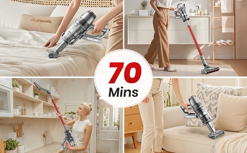 Honeywell Smart Cordless Vacuum Cleaner w/Automatic Adjustment, 10-in-1 Lightweight Stick Vacuum with 3000mAh Battery 70Mins Runtime, Rechargeable Cordless Vacuum for Pet Hair/Carpet/All Floor, VC14