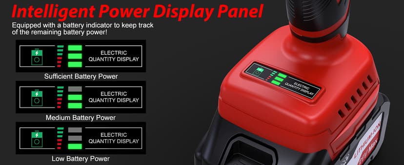 1060In·lbs Cordless Drill Driver - 20+3 Torque Brushless Hammer Drill with 2 x 4.0Ah Battery & Fast Charger - 21V Electric Power Drills Set with 2 Speeds & 1/2 Inch Self-locking Metal Chuck