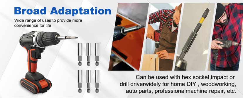 Rocaris 10 Pack Magnetic Extension Socket Drill Bit Holder 1/4" Hex Power Tools